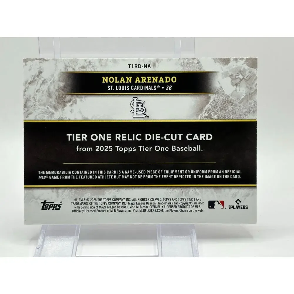 2025 Topps Tier One Nolan Arenado Tier One Relics Game Used Jersey Patch 3/10 SP
